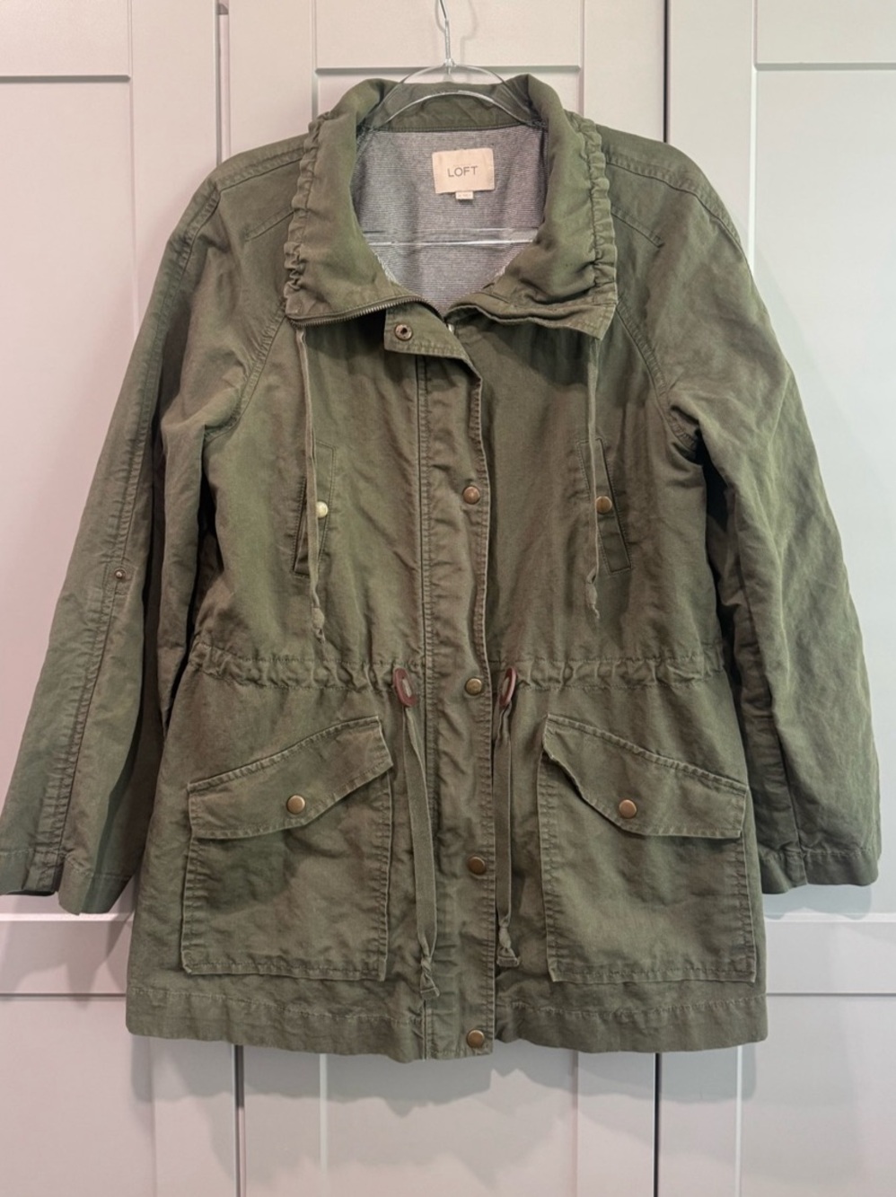 Ann Taylor LOFT Utility Jacket in Green Size Medium
